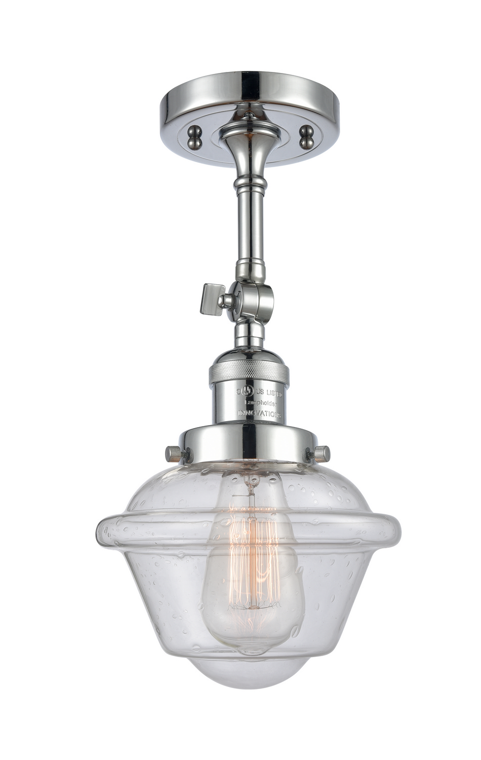 One Light Semi-Flush Mount by Innovations - Franklin Restoration Collection, Polished Chrome Finish - 201F-PC-G534