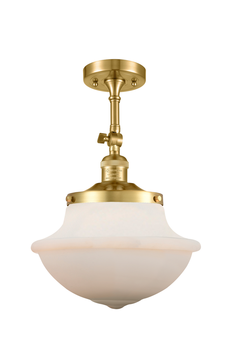 One Light Semi-Flush Mount by Innovations - Franklin Restoration Collection, Satin Gold Finish - 201F-SG-G541