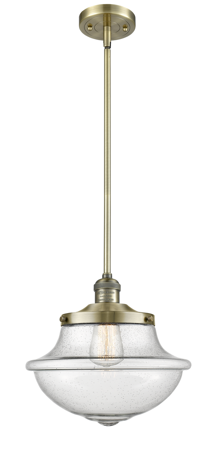 One Light Mini Pendant by Innovations - Franklin Restoration Collection, Antique Brass Finish - 201S-AB-G544