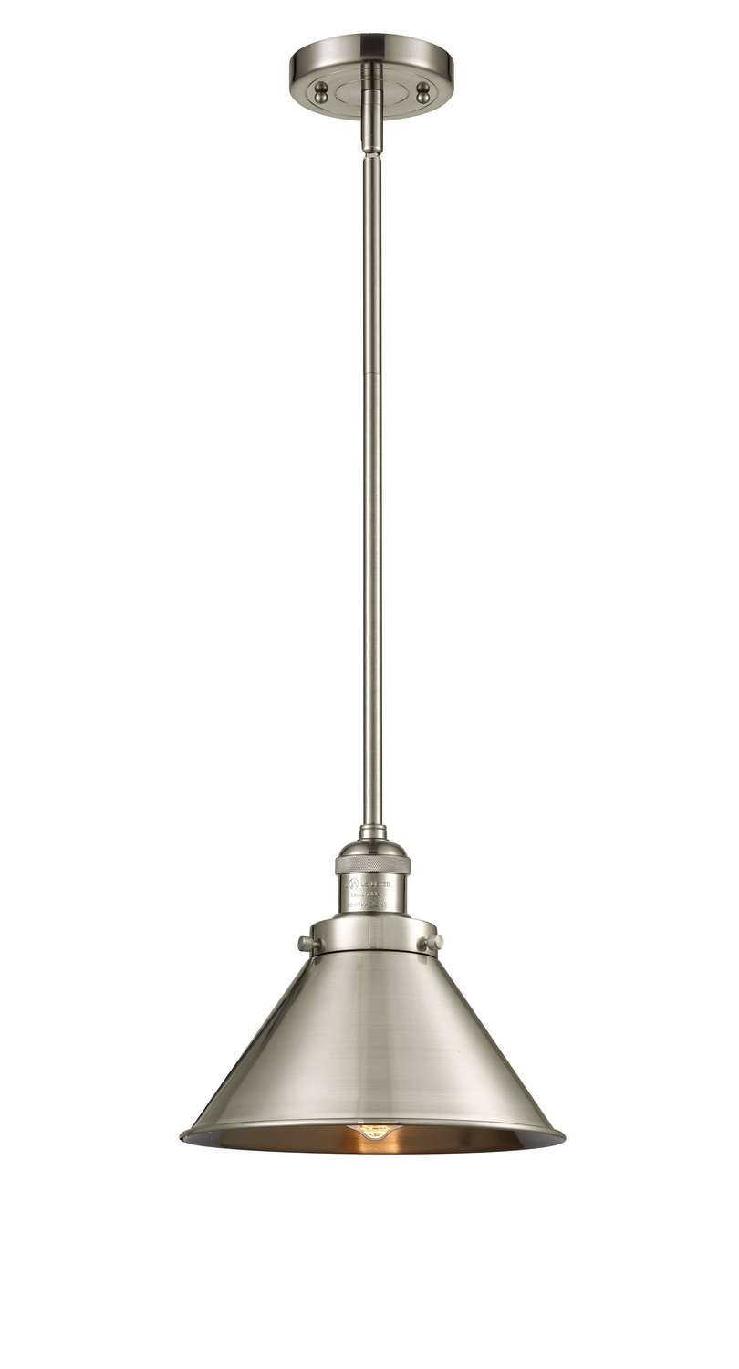 One Light Mini Pendant by Innovations - Franklin Restoration Collection, Brushed Satin Nickel Finish - 201S-SN-M10-SN
