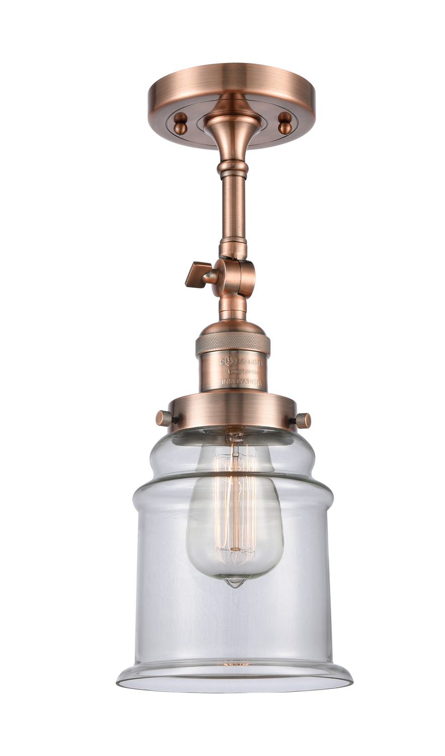 LED Wall Sconce by Innovations - Franklin Restoration Collection, Antique Copper Finish - 203-AC-G182-LED