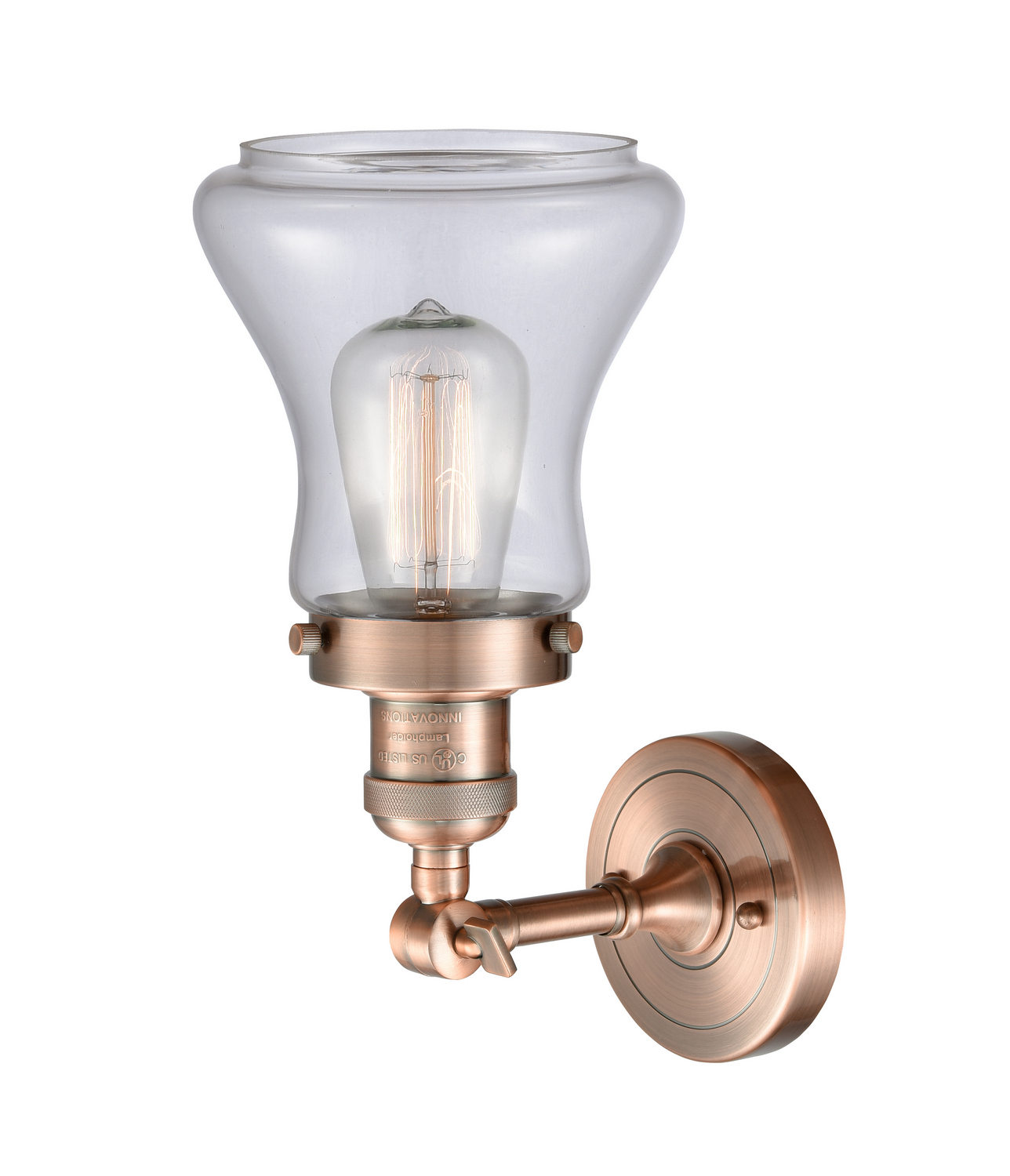 LED Wall Sconce by Innovations - Franklin Restoration Collection, Antique Copper Finish - 203-AC-G192-LED