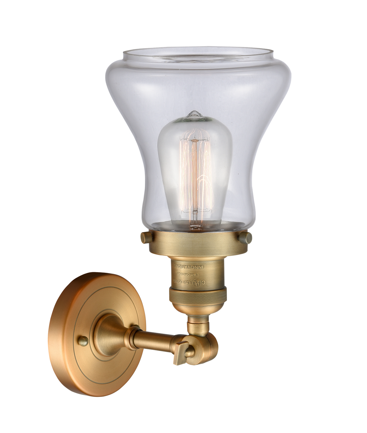 LED Wall Sconce by Innovations - Franklin Restoration Collection, Brushed Brass Finish - 203-BB-G192-LED