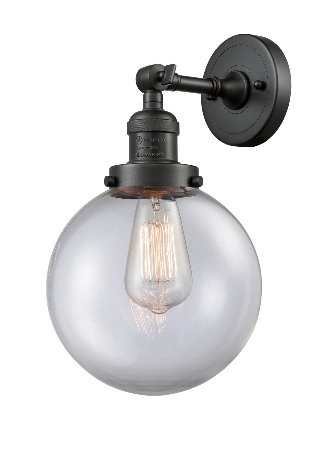 LED Wall Sconce by Innovations - Franklin Restoration Collection, Oil Rubbed Bronze Finish - 203-OB-G202-8-LED