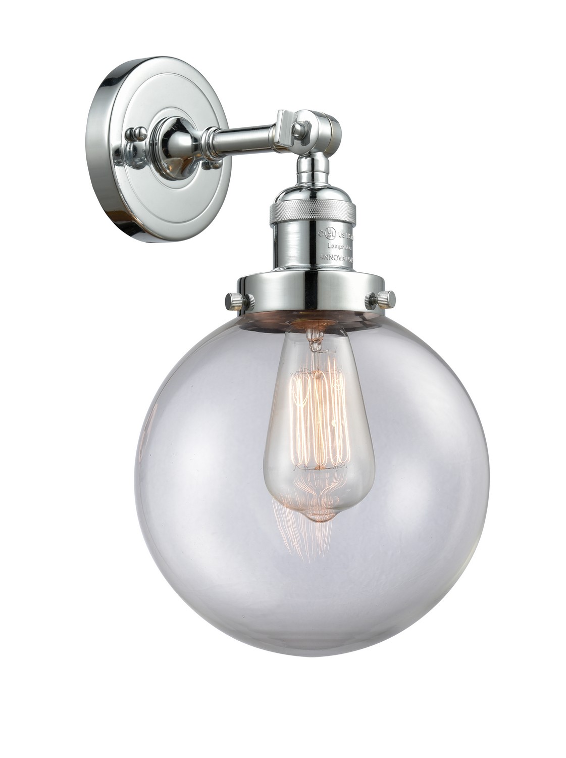 LED Wall Sconce by Innovations - Franklin Restoration Collection, Polished Chrome Finish - 203-PC-G202-8-LED
