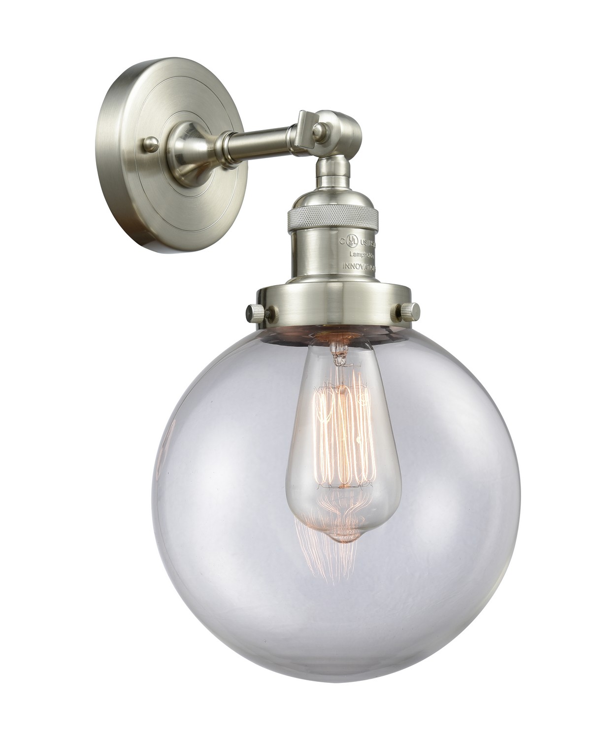 LED Wall Sconce by Innovations - Franklin Restoration Collection, Brushed Satin Nickel Finish - 203-SN-G202-8-LED