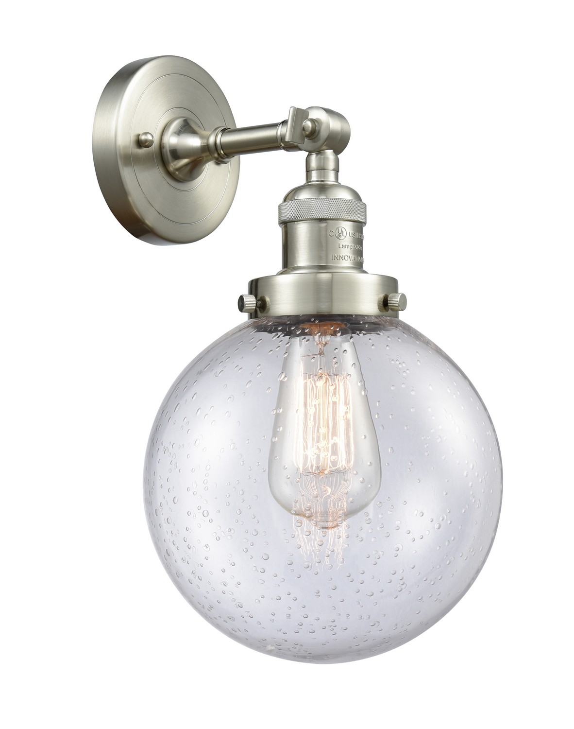 LED Wall Sconce by Innovations - Franklin Restoration Collection, Brushed Satin Nickel Finish - 203-SN-G204-8-LED