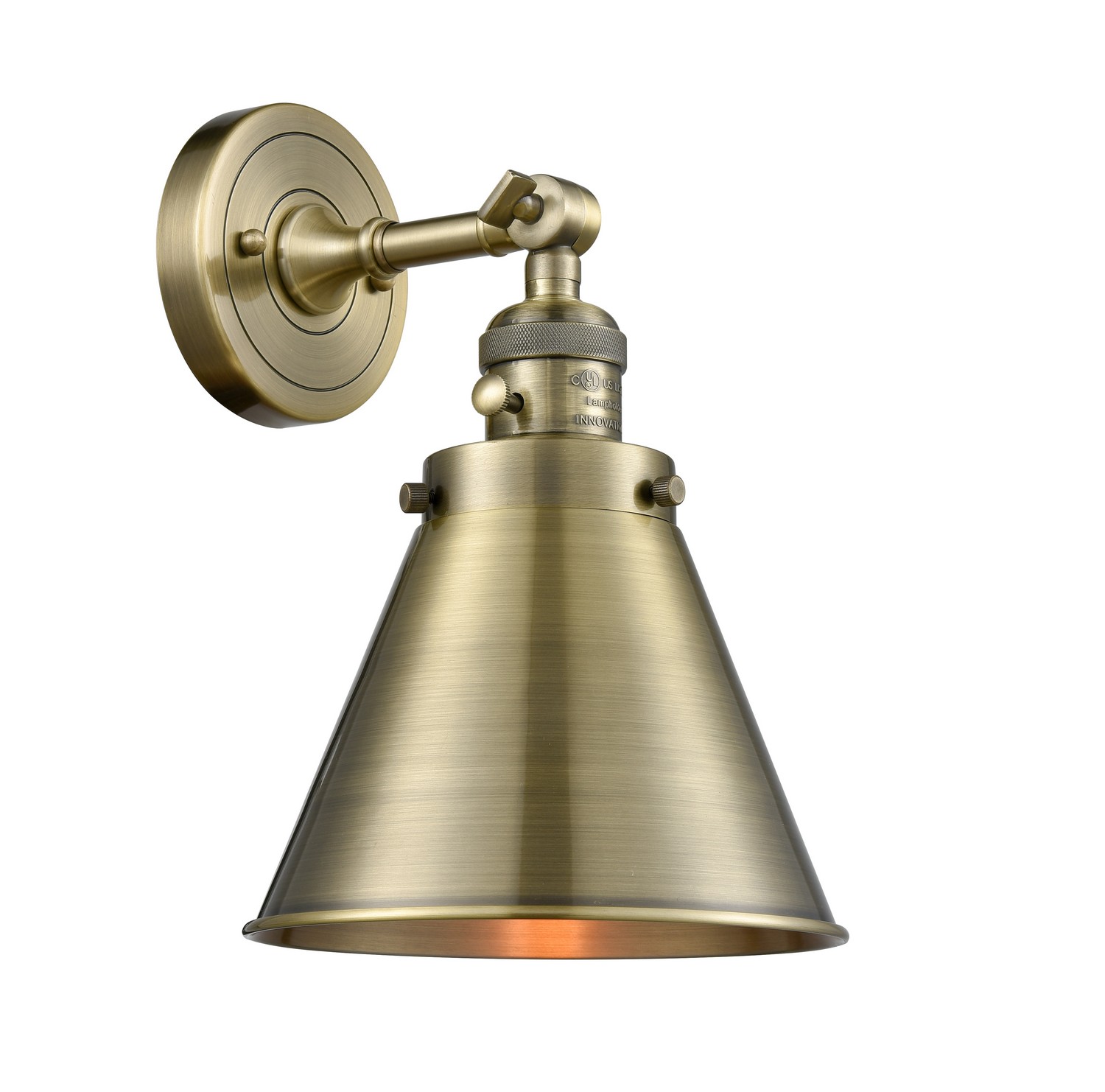 LED Wall Sconce by Innovations - Franklin Restoration Collection, Antique Brass Finish - 203SW-AB-M13-AB-LED