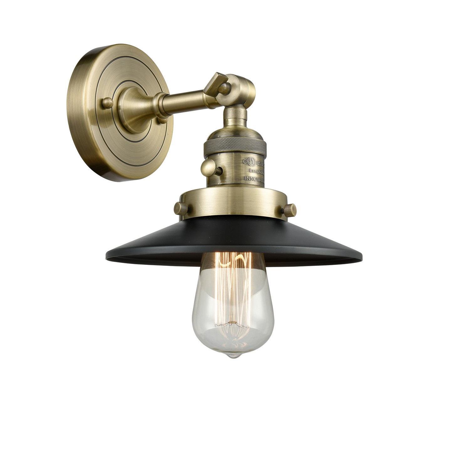 LED Wall Sconce by Innovations - Franklin Restoration Collection, Antique Brass Finish - 203SW-AB-M6-LED