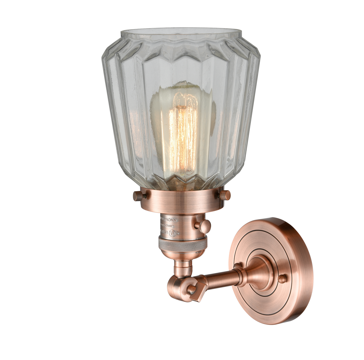 One Light Wall Sconce by Innovations - Franklin Restoration Collection, Antique Copper Finish - 203SW-AC-G142