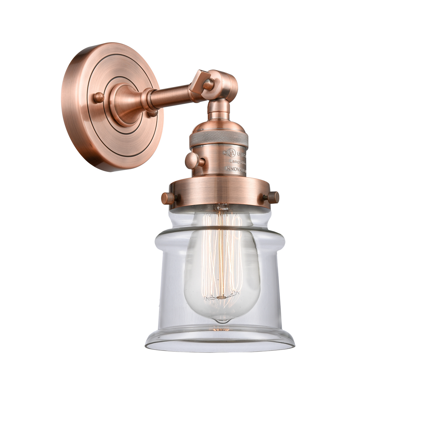 One Light Wall Sconce by Innovations - Franklin Restoration Collection, Antique Copper Finish - 203SW-AC-G182S