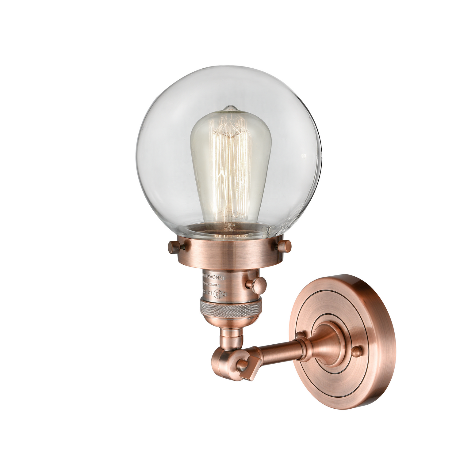 One Light Wall Sconce by Innovations - Franklin Restoration Collection, Antique Copper Finish - 203SW-AC-G202-6