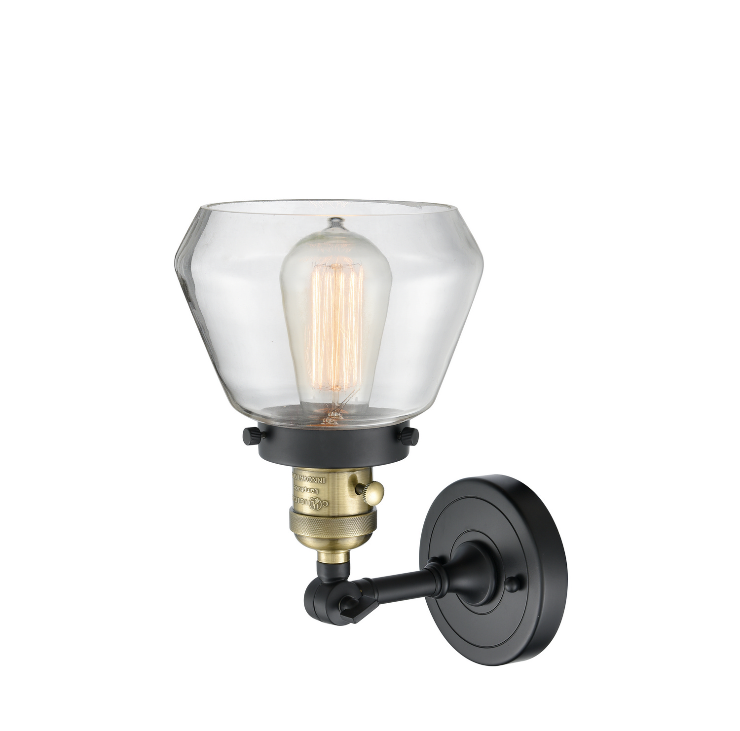 One Light Wall Sconce by Innovations - Franklin Restoration Collection, Black Antique Brass Finish - 203SW-BAB-G172
