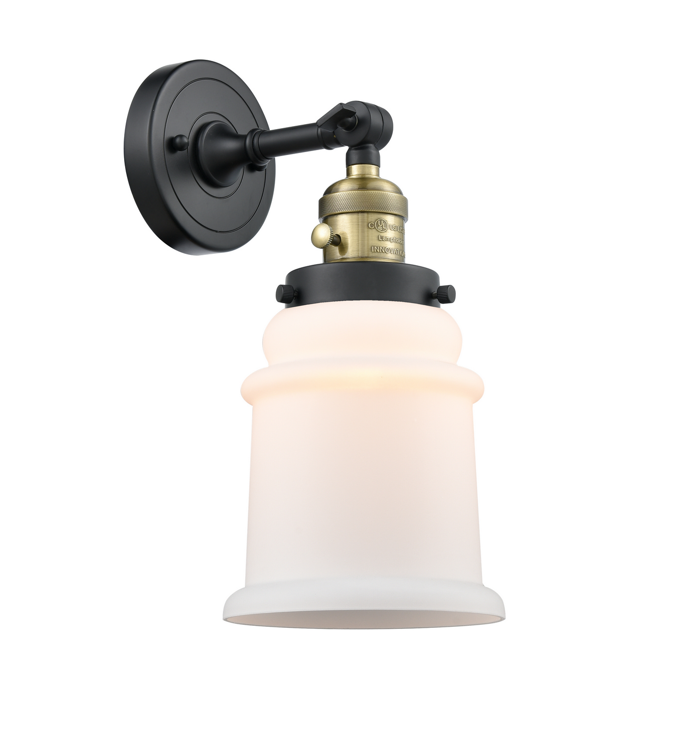 One Light Wall Sconce by Innovations - Franklin Restoration Collection, Black Antique Brass Finish - 203SW-BAB-G181