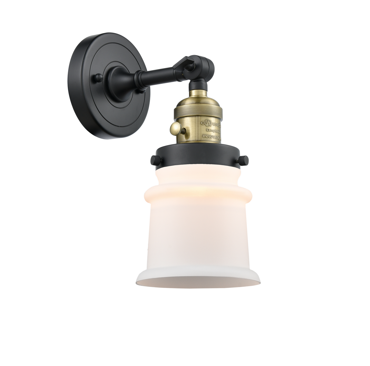 One Light Wall Sconce by Innovations - Franklin Restoration Collection, Black Antique Brass Finish - 203SW-BAB-G181S