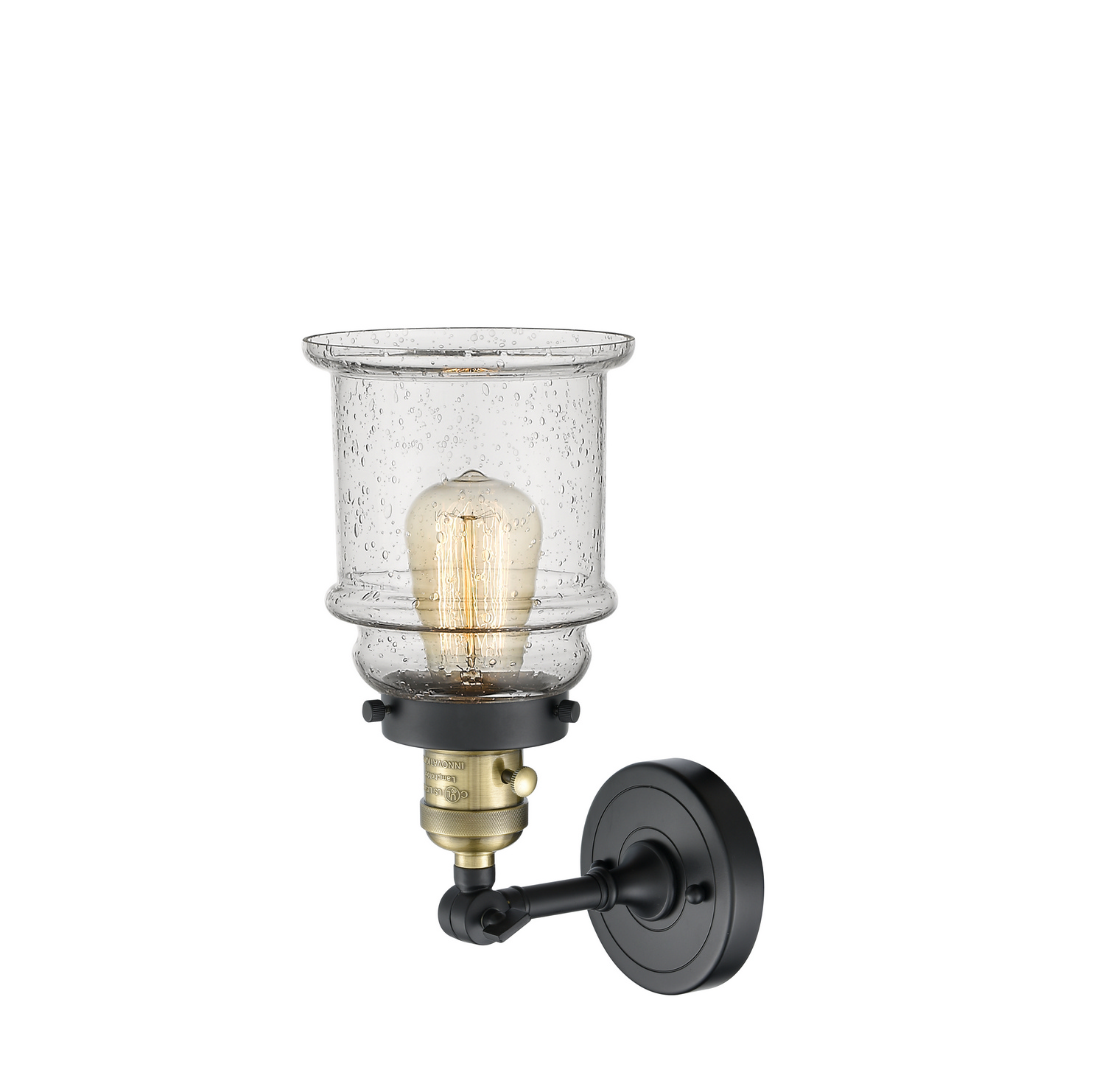 One Light Wall Sconce by Innovations - Franklin Restoration Collection, Black Antique Brass Finish - 203SW-BAB-G184