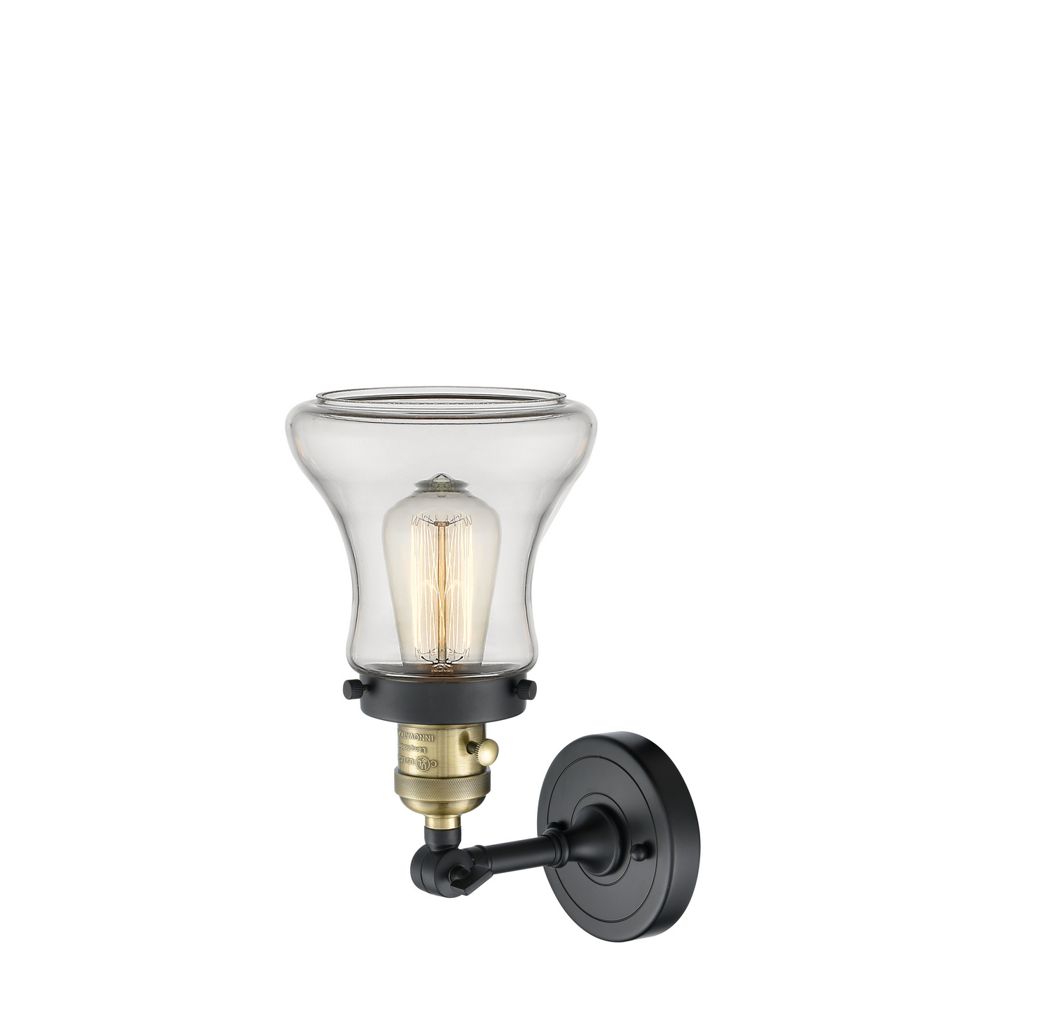 One Light Wall Sconce by Innovations - Franklin Restoration Collection, Black Antique Brass Finish - 203SW-BAB-G192
