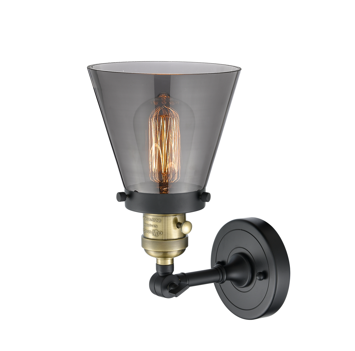 One Light Wall Sconce by Innovations - Franklin Restoration Collection, Black Antique Brass Finish - 203SW-BAB-G63