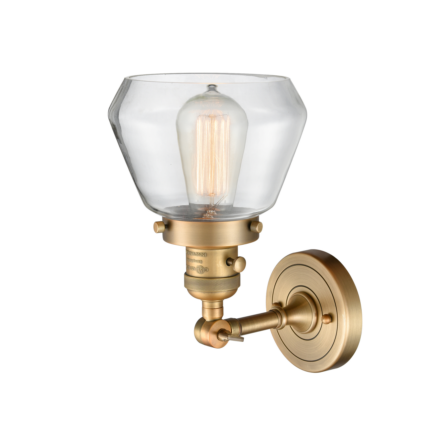 One Light Wall Sconce by Innovations - Franklin Restoration Collection, Brushed Brass Finish - 203SW-BB-G172