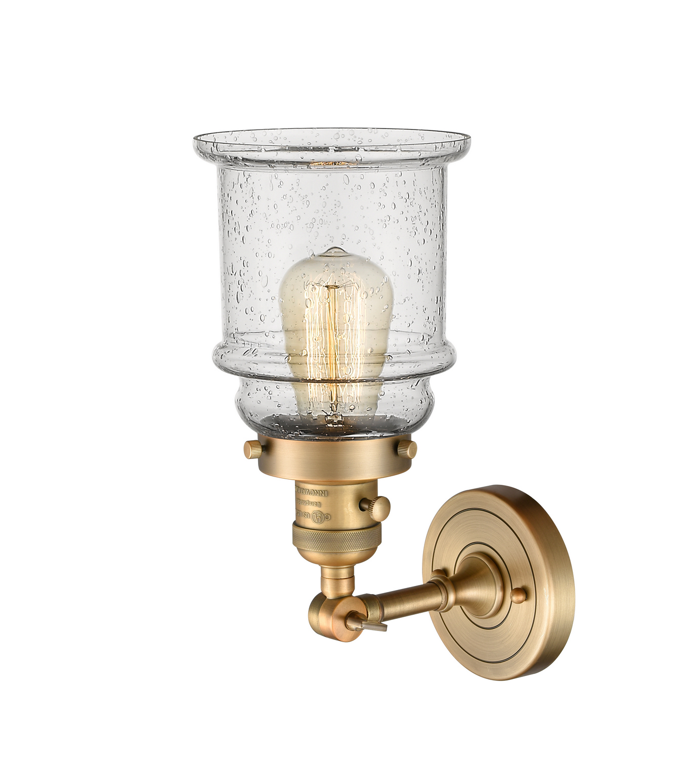 One Light Wall Sconce by Innovations - Franklin Restoration Collection, Brushed Brass Finish - 203SW-BB-G184