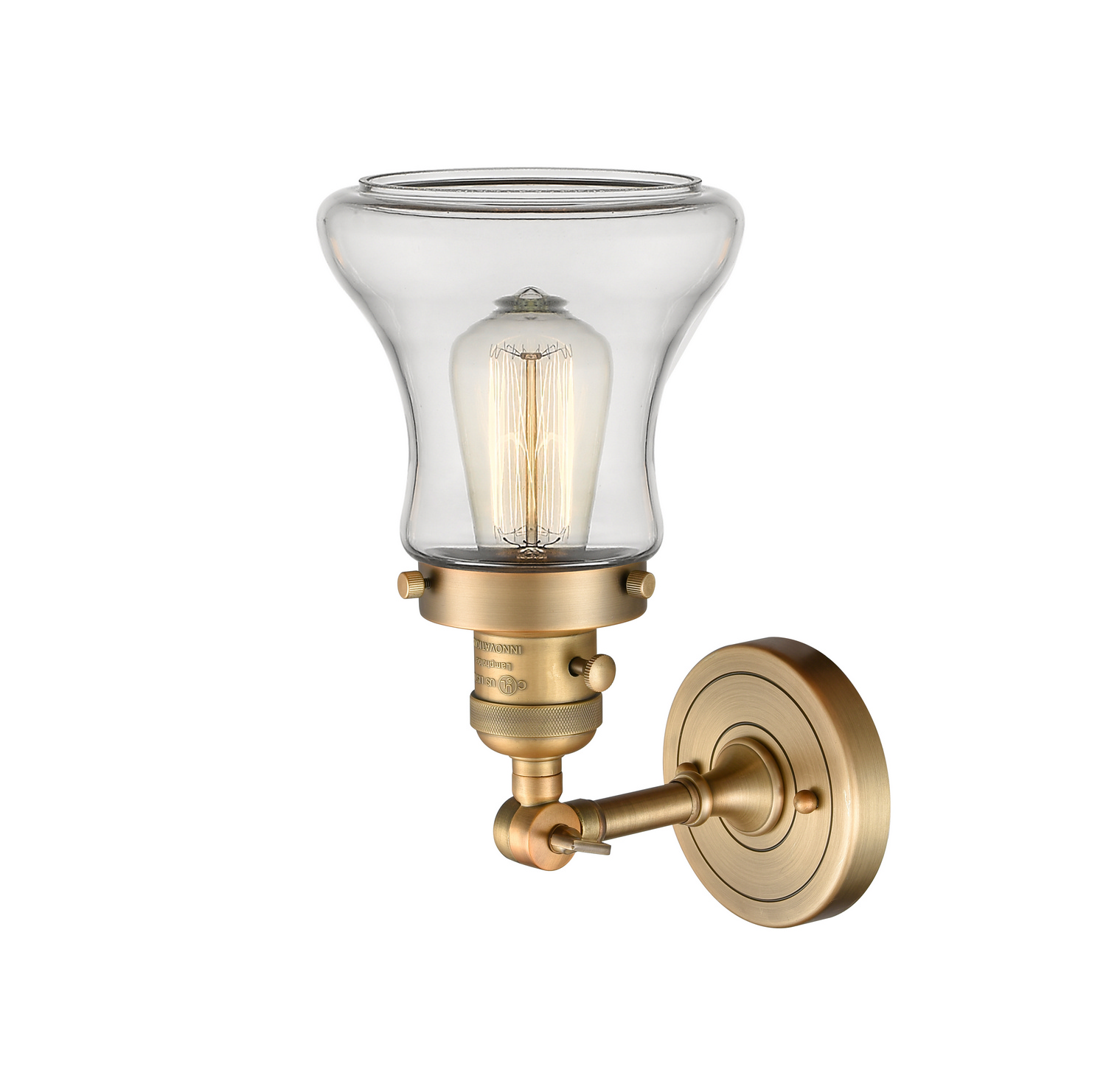 One Light Wall Sconce by Innovations - Franklin Restoration Collection, Brushed Brass Finish - 203SW-BB-G192
