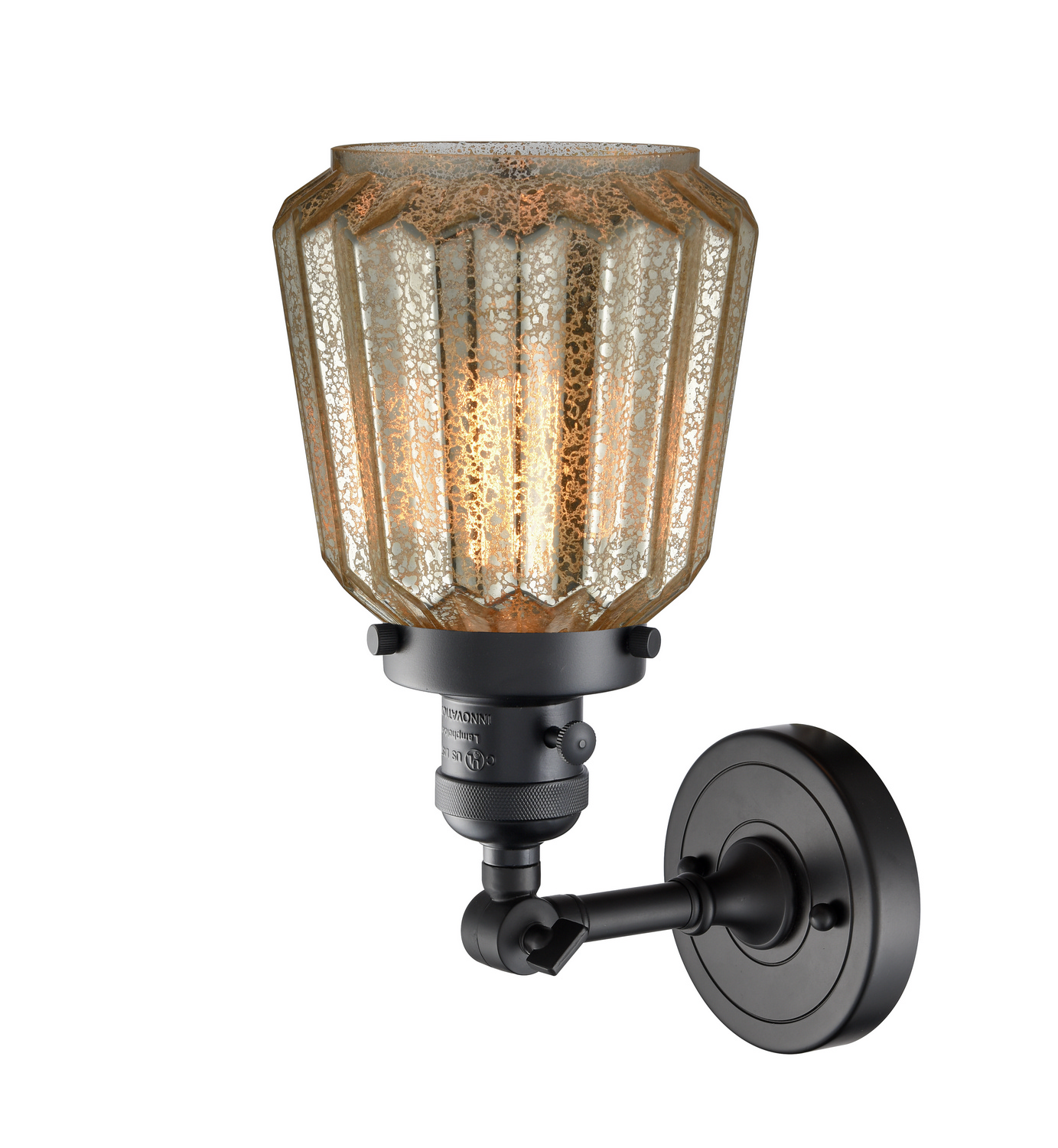 One Light Wall Sconce by Innovations - Franklin Restoration Collection, Matte Black Finish - 203SW-BK-G146