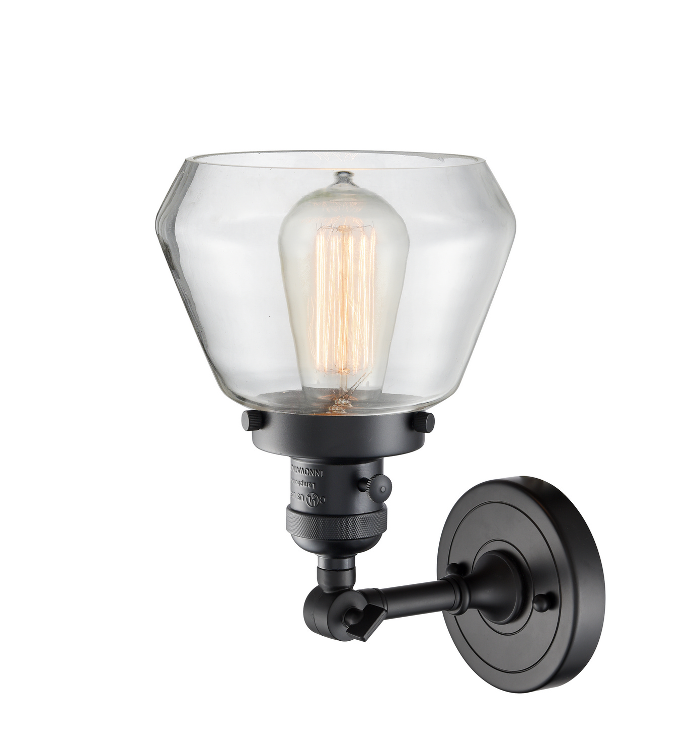 One Light Wall Sconce by Innovations - Franklin Restoration Collection, Matte Black Finish - 203SW-BK-G172