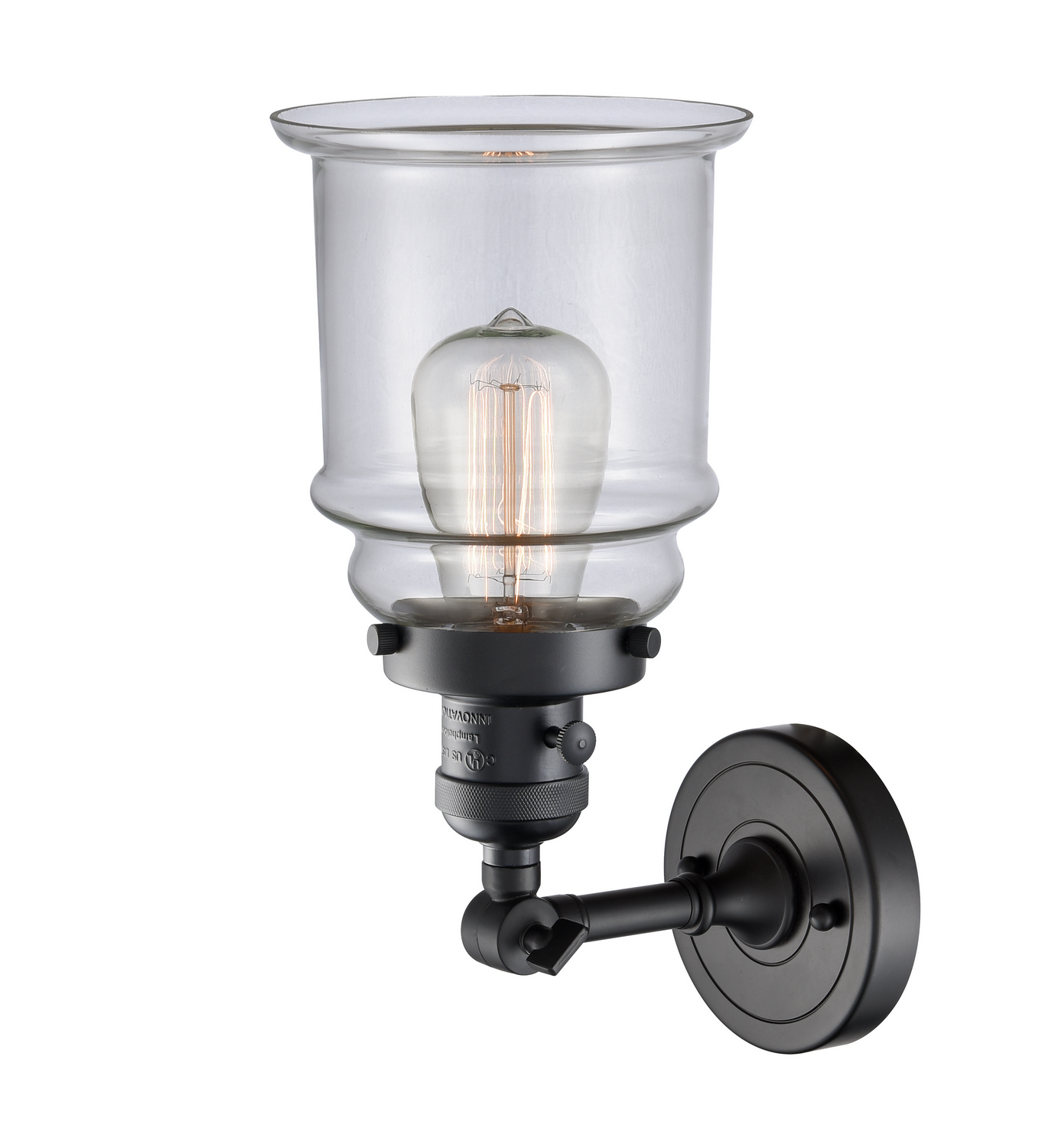 One Light Wall Sconce by Innovations - Franklin Restoration Collection, Matte Black Finish - 203SW-BK-G182