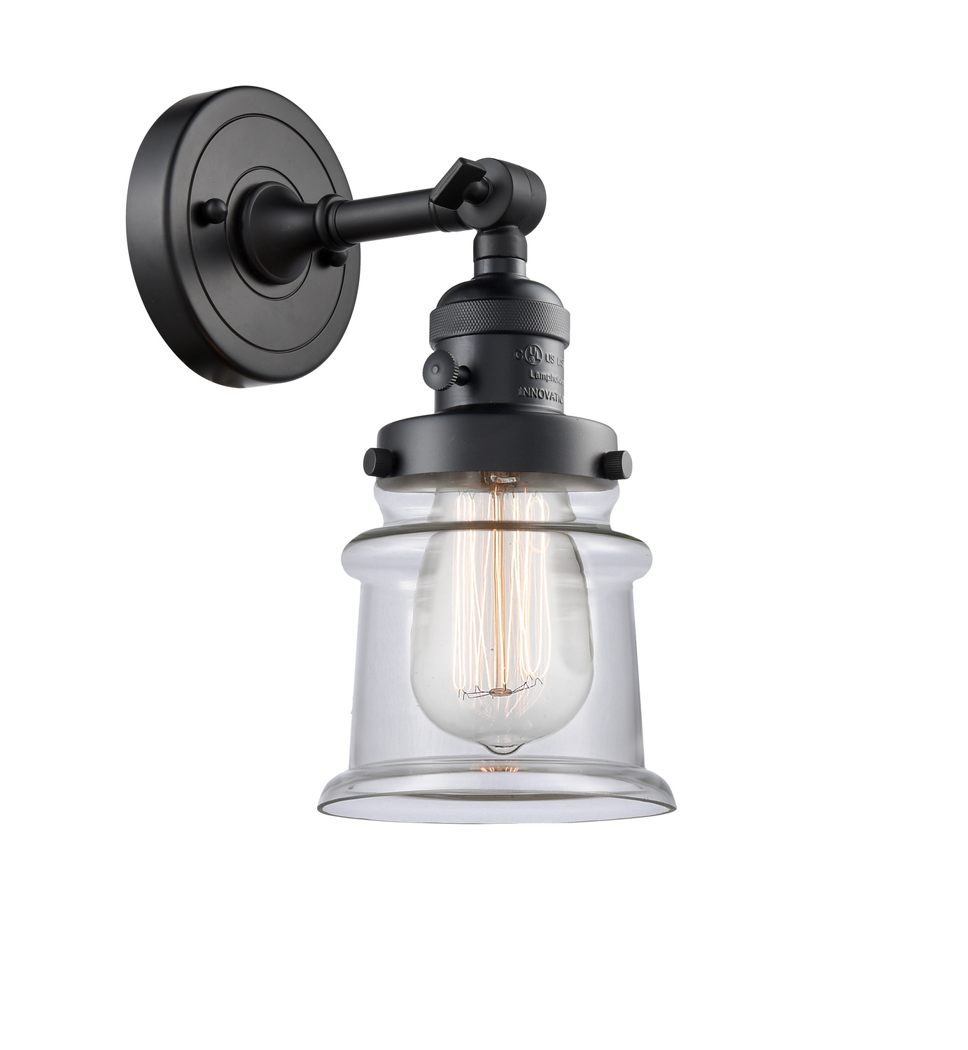 One Light Wall Sconce by Innovations - Franklin Restoration Collection, Matte Black Finish - 203SW-BK-G182S