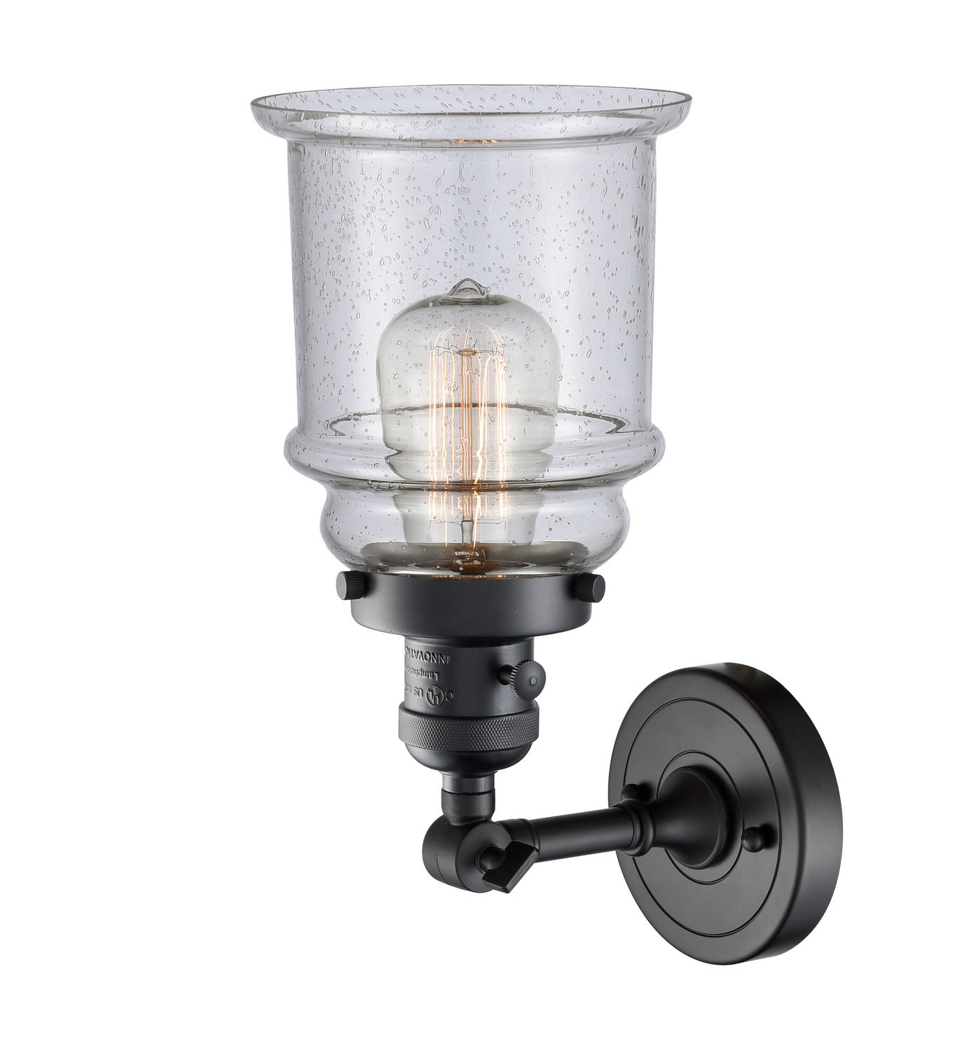 One Light Wall Sconce by Innovations - Franklin Restoration Collection, Matte Black Finish - 203SW-BK-G184