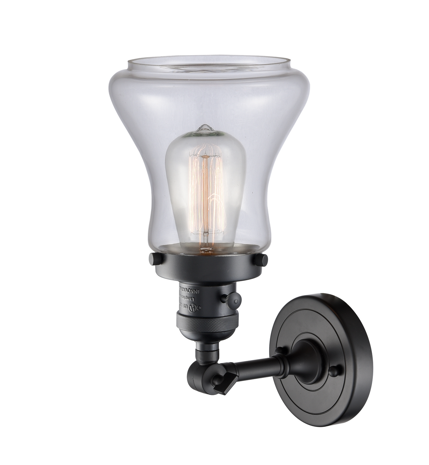 One Light Wall Sconce by Innovations - Franklin Restoration Collection, Matte Black Finish - 203SW-BK-G192