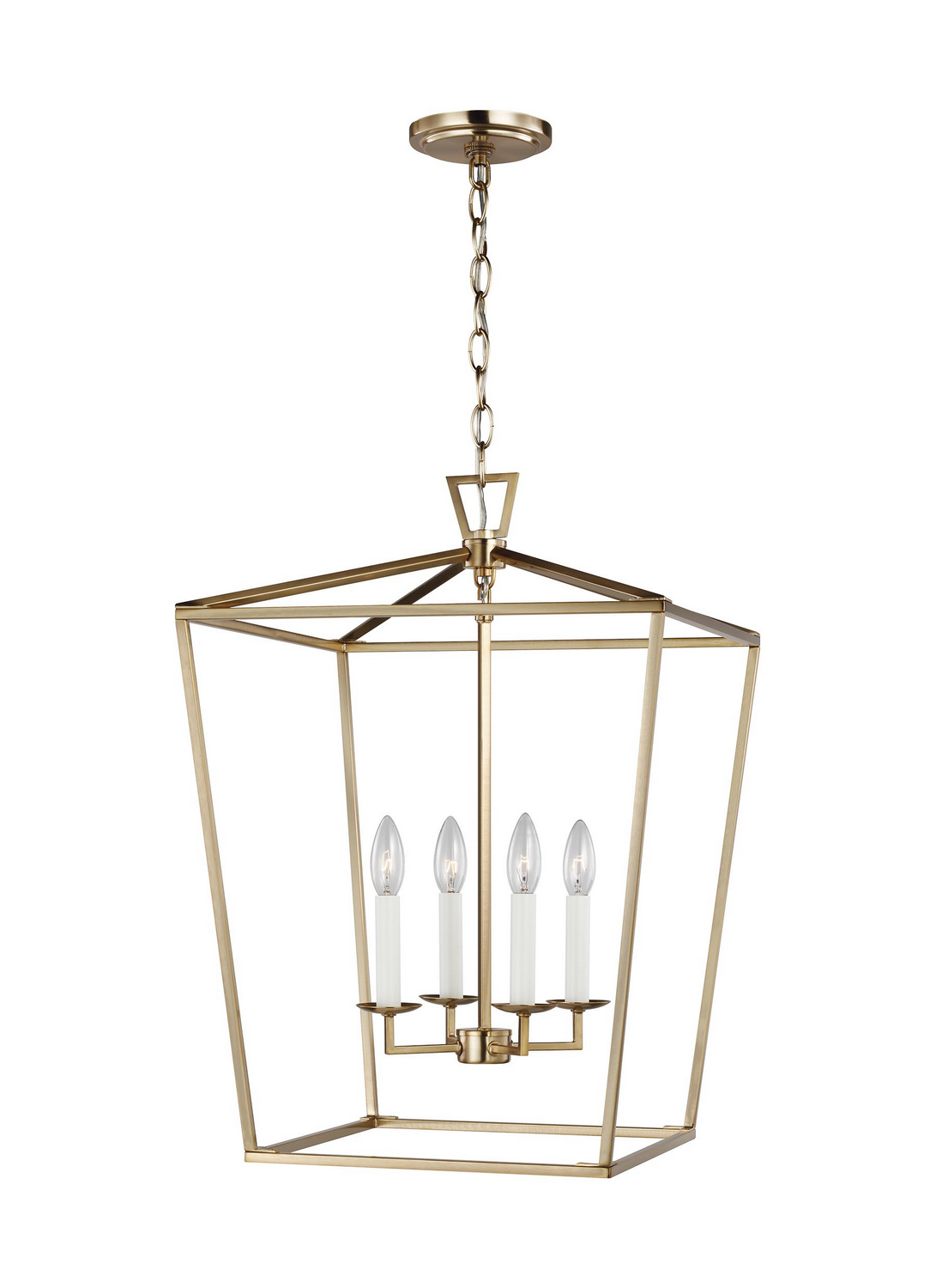 Visual Comfort Studio Dianna Four Light Lantern in Satin Brass - 5392604-848