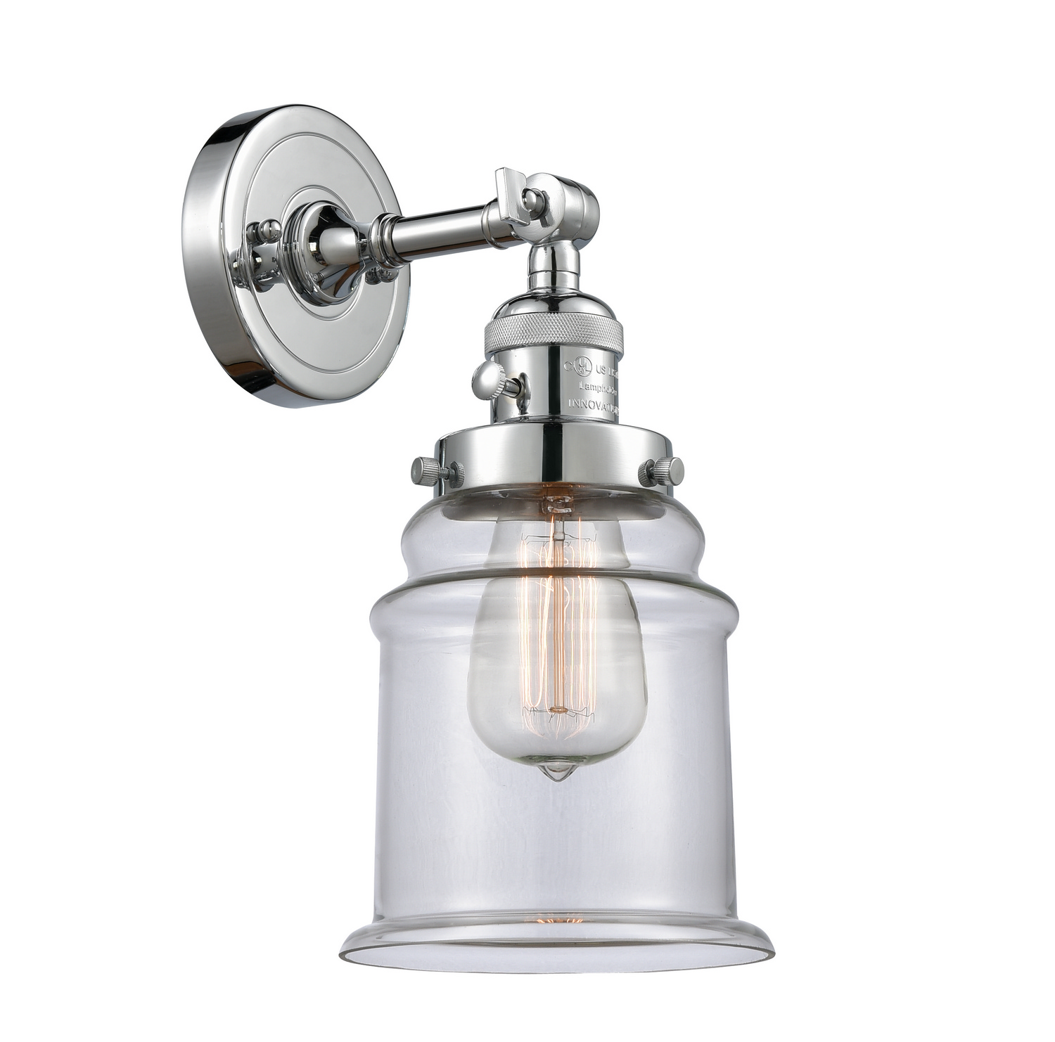 One Light Wall Sconce by Innovations - Franklin Restoration Collection, Polished Chrome Finish - 203SW-PC-G182