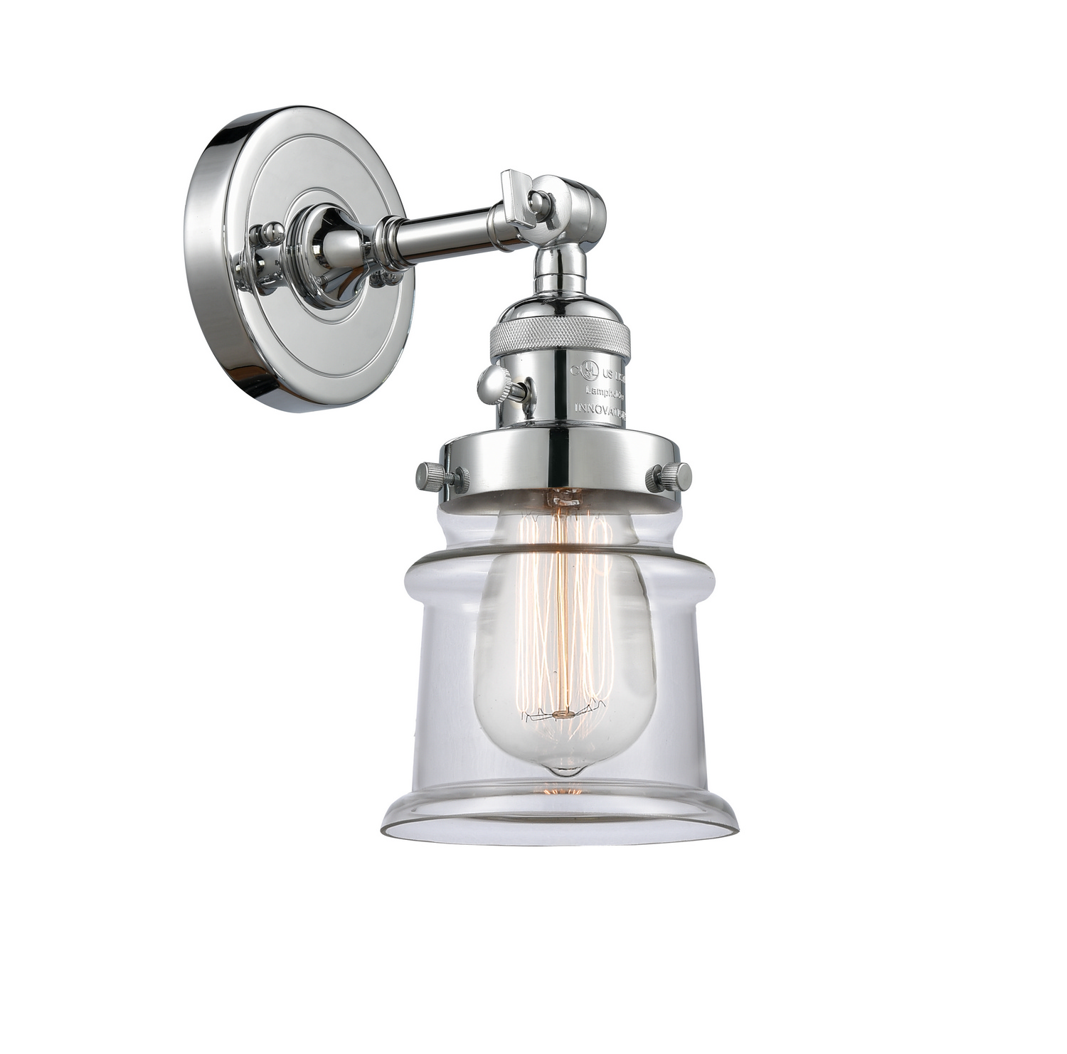 One Light Wall Sconce by Innovations - Franklin Restoration Collection, Polished Chrome Finish - 203SW-PC-G182S