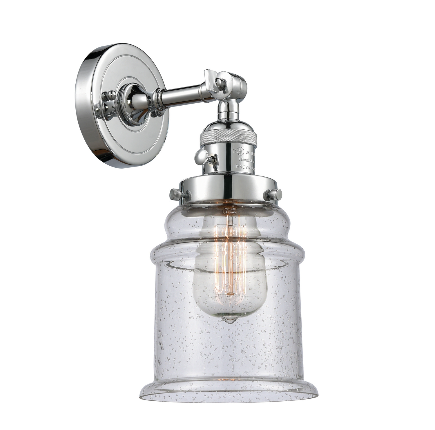 One Light Wall Sconce by Innovations - Franklin Restoration Collection, Polished Chrome Finish - 203SW-PC-G184