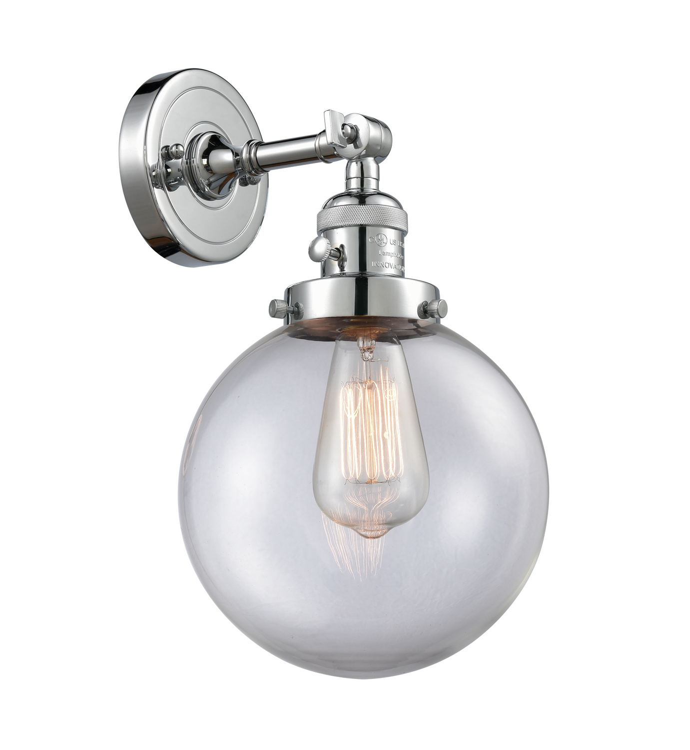 One Light Wall Sconce by Innovations - Franklin Restoration Collection, Polished Chrome Finish - 203SW-PC-G202-8
