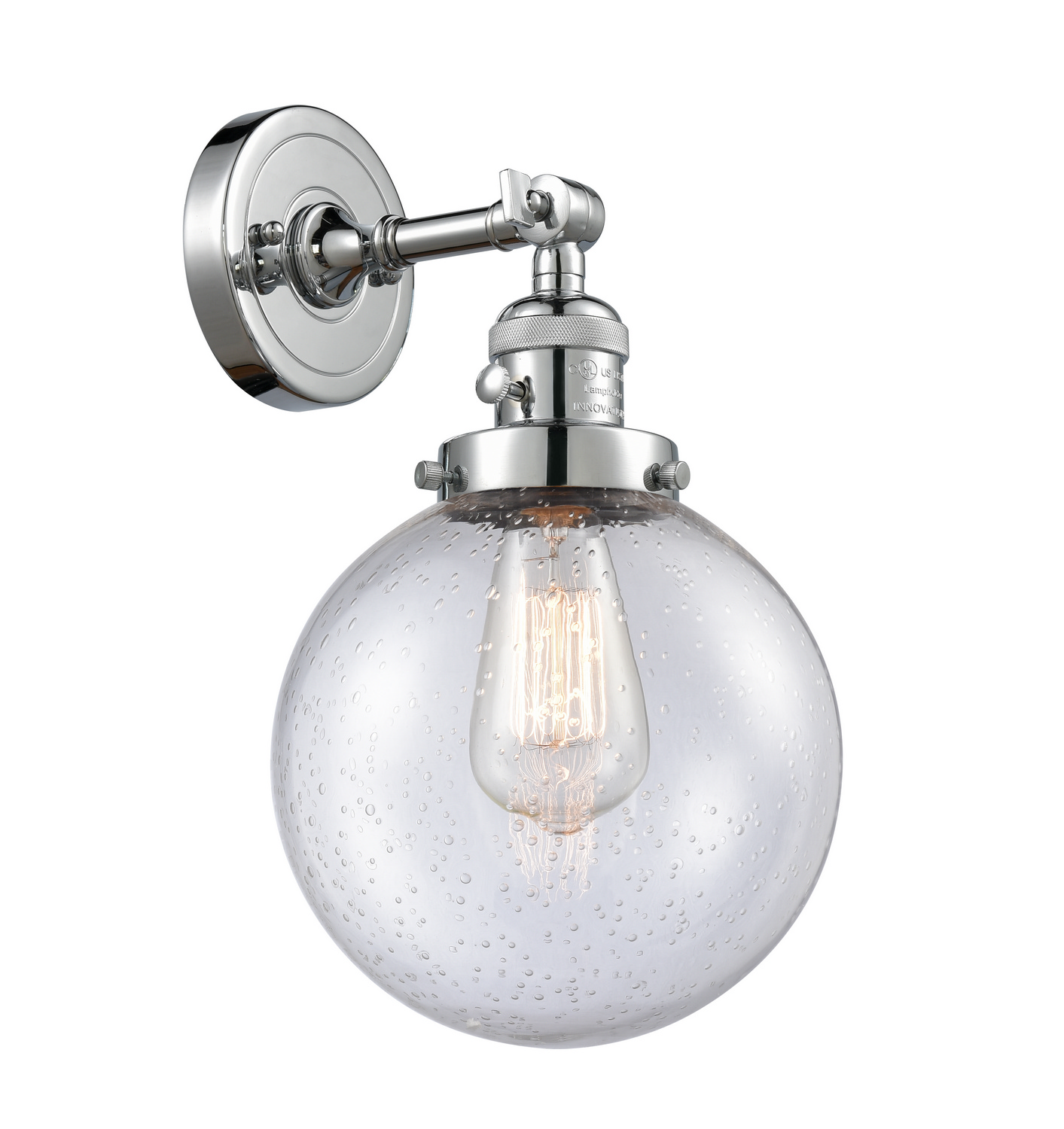 One Light Wall Sconce by Innovations - Franklin Restoration Collection, Polished Chrome Finish - 203SW-PC-G204-8