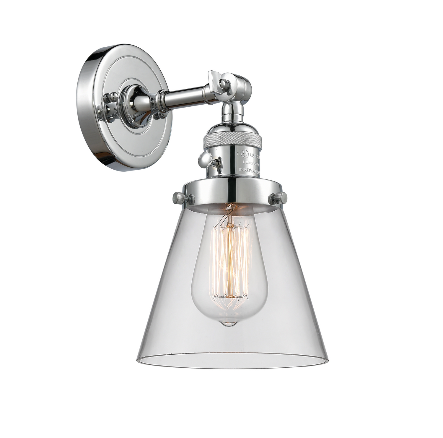 One Light Wall Sconce by Innovations - Franklin Restoration Collection, Polished Chrome Finish - 203SW-PC-G62