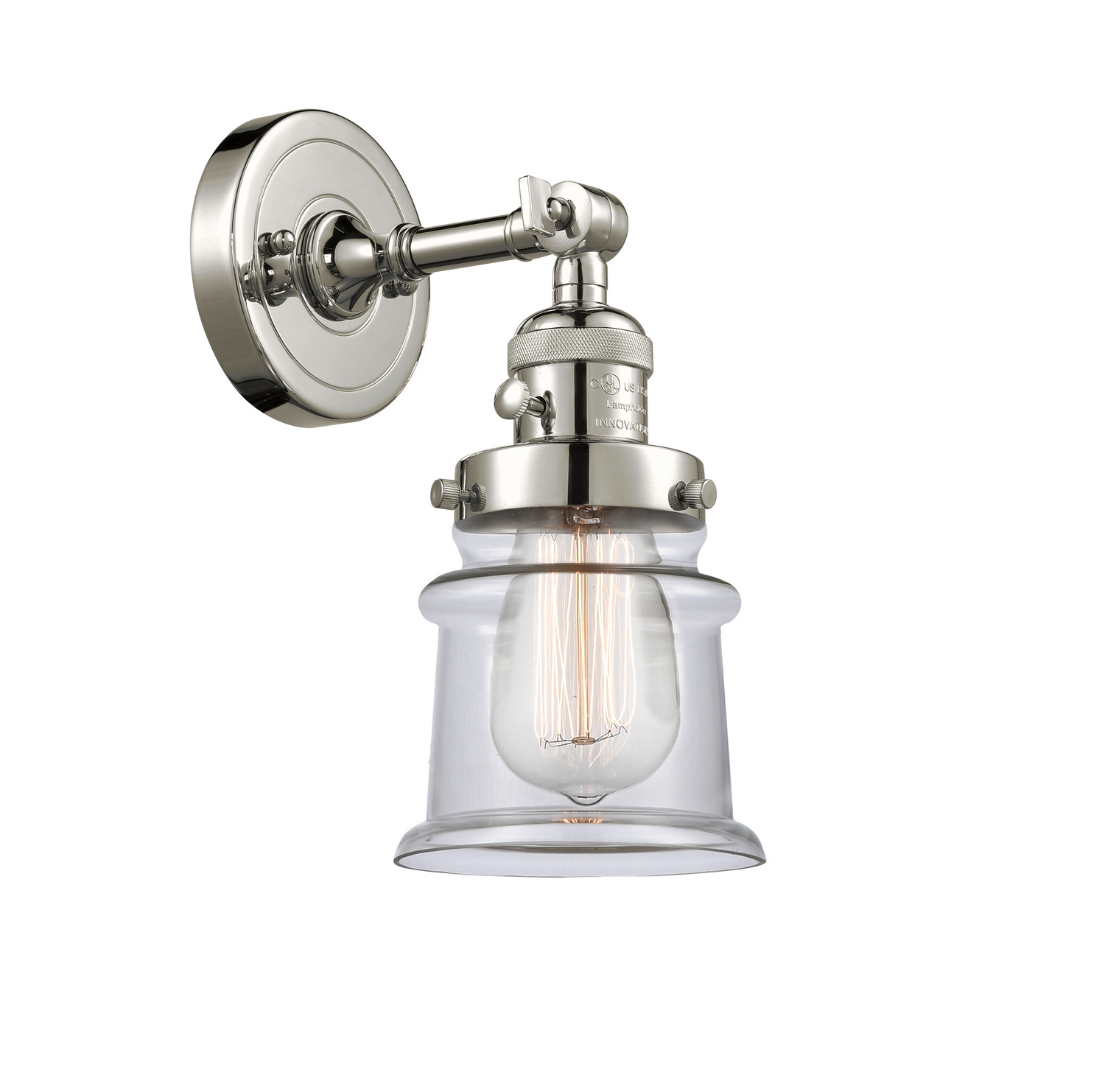 One Light Wall Sconce by Innovations - Franklin Restoration Collection, Polished Nickel Finish - 203SW-PN-G182S