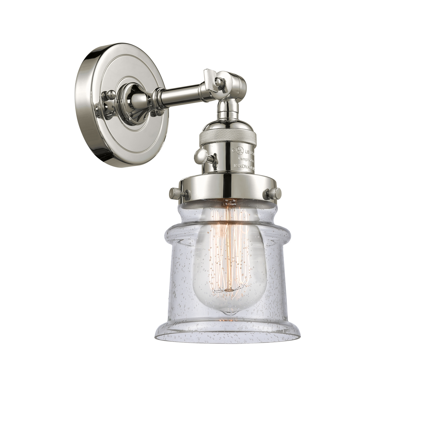 One Light Wall Sconce by Innovations - Franklin Restoration Collection, Polished Nickel Finish - 203SW-PN-G184S