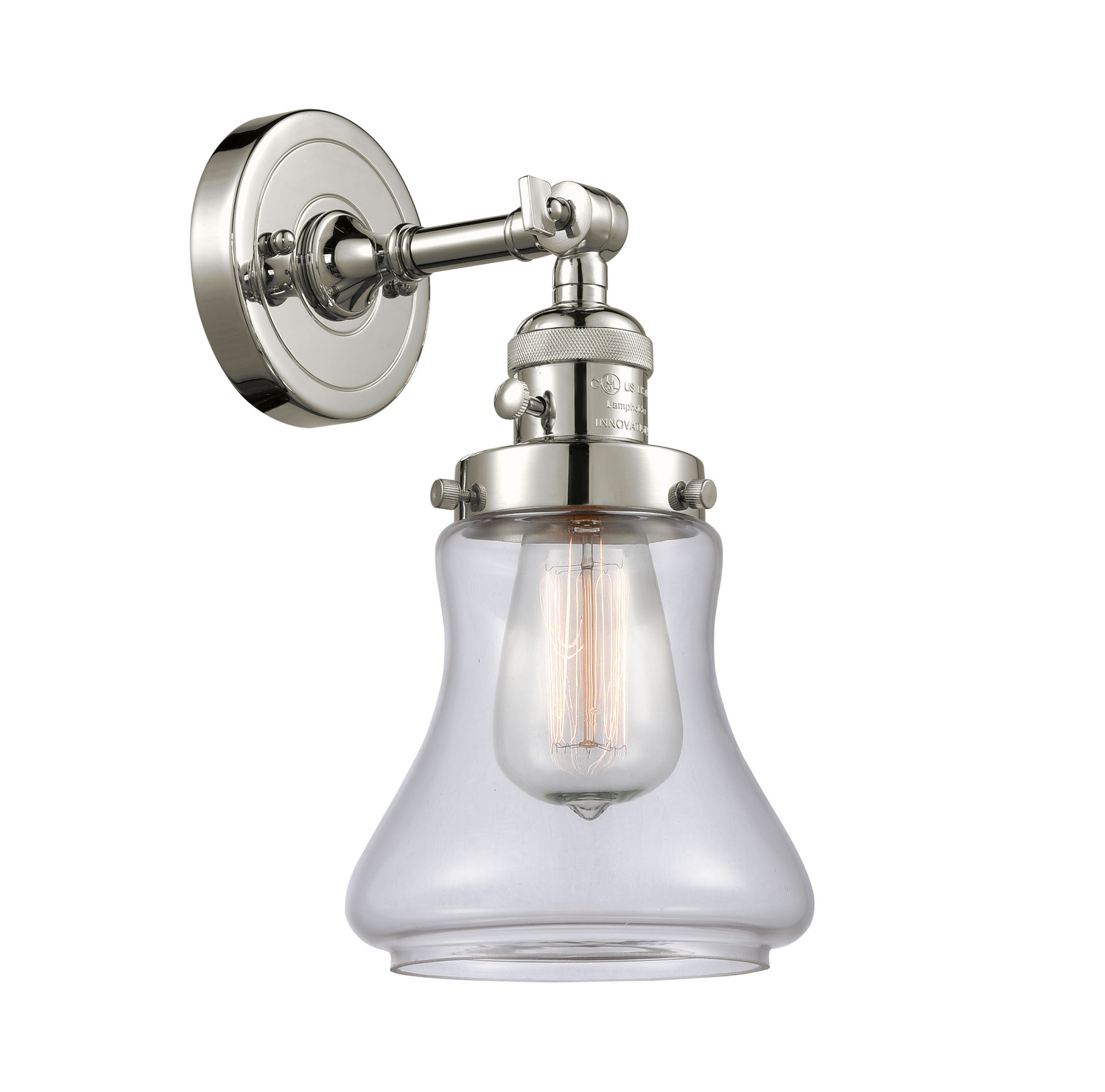 One Light Wall Sconce by Innovations - Franklin Restoration Collection, Polished Nickel Finish - 203SW-PN-G192