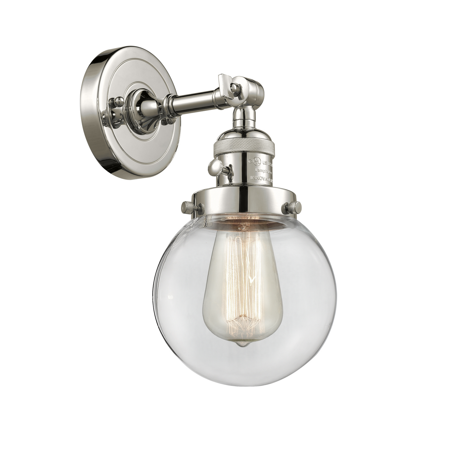One Light Wall Sconce by Innovations - Franklin Restoration Collection, Polished Nickel Finish - 203SW-PN-G202-6