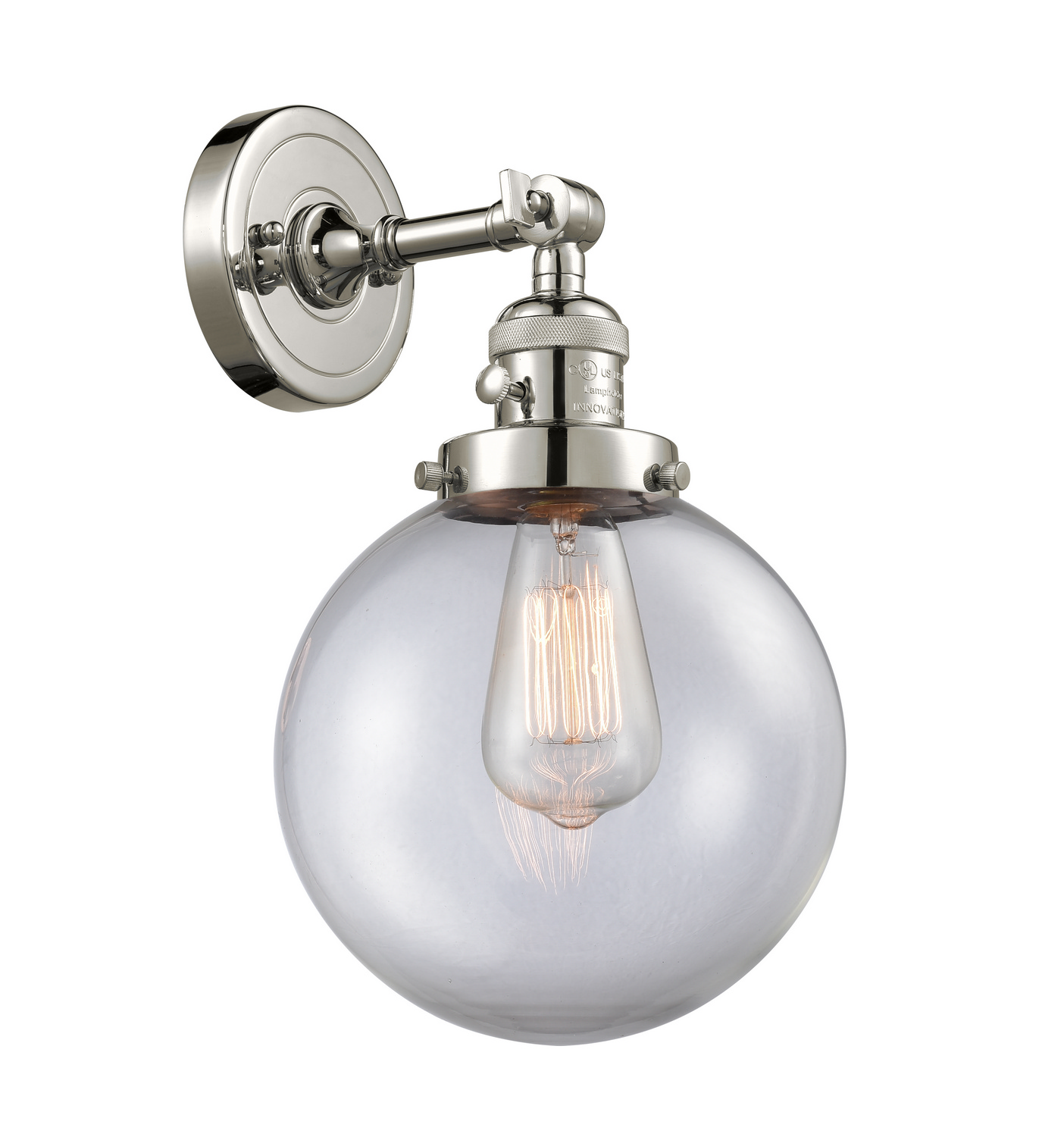 One Light Wall Sconce by Innovations - Franklin Restoration Collection, Polished Nickel Finish - 203SW-PN-G202-8