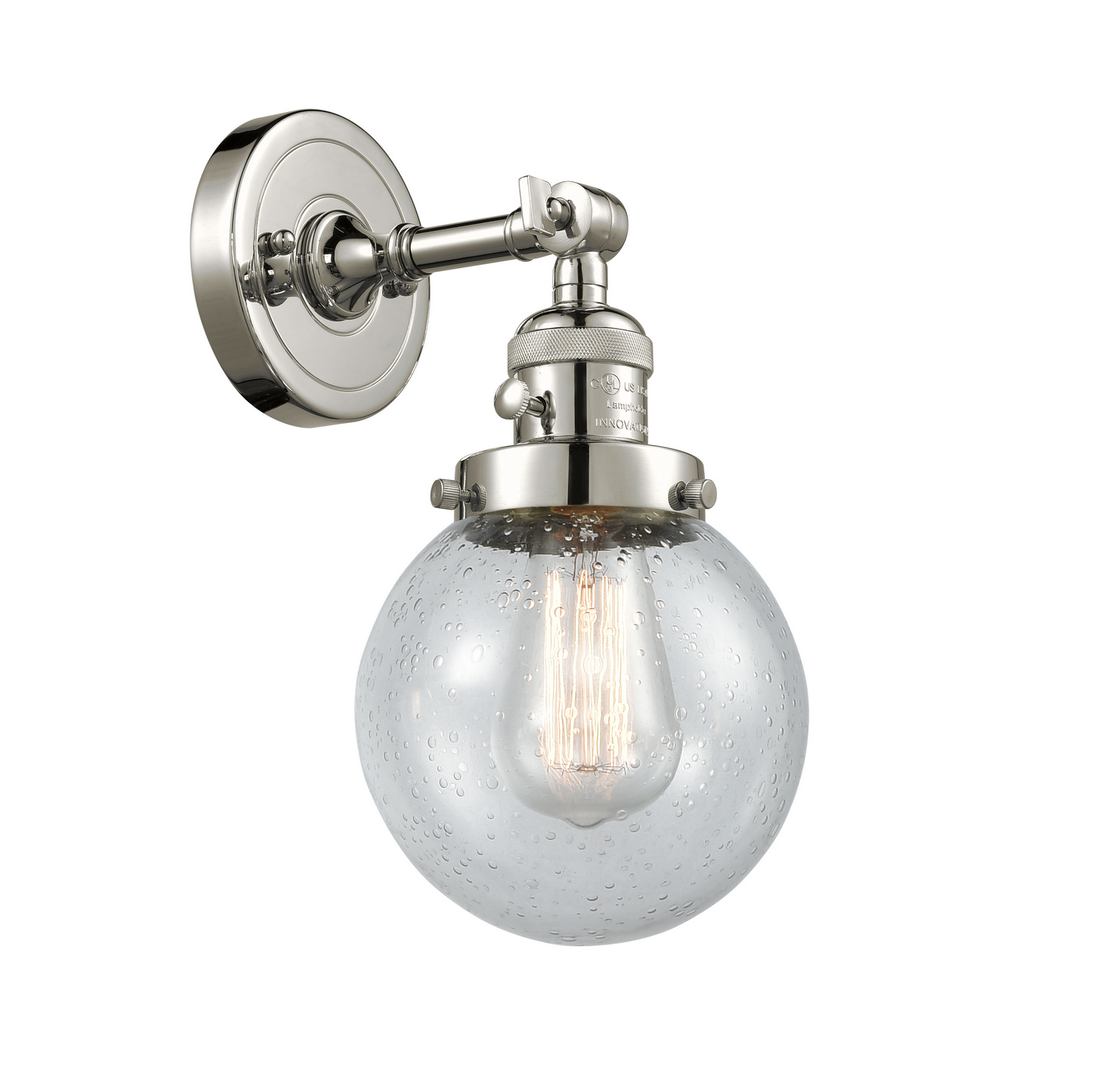 One Light Wall Sconce by Innovations - Franklin Restoration Collection, Polished Nickel Finish - 203SW-PN-G204-6