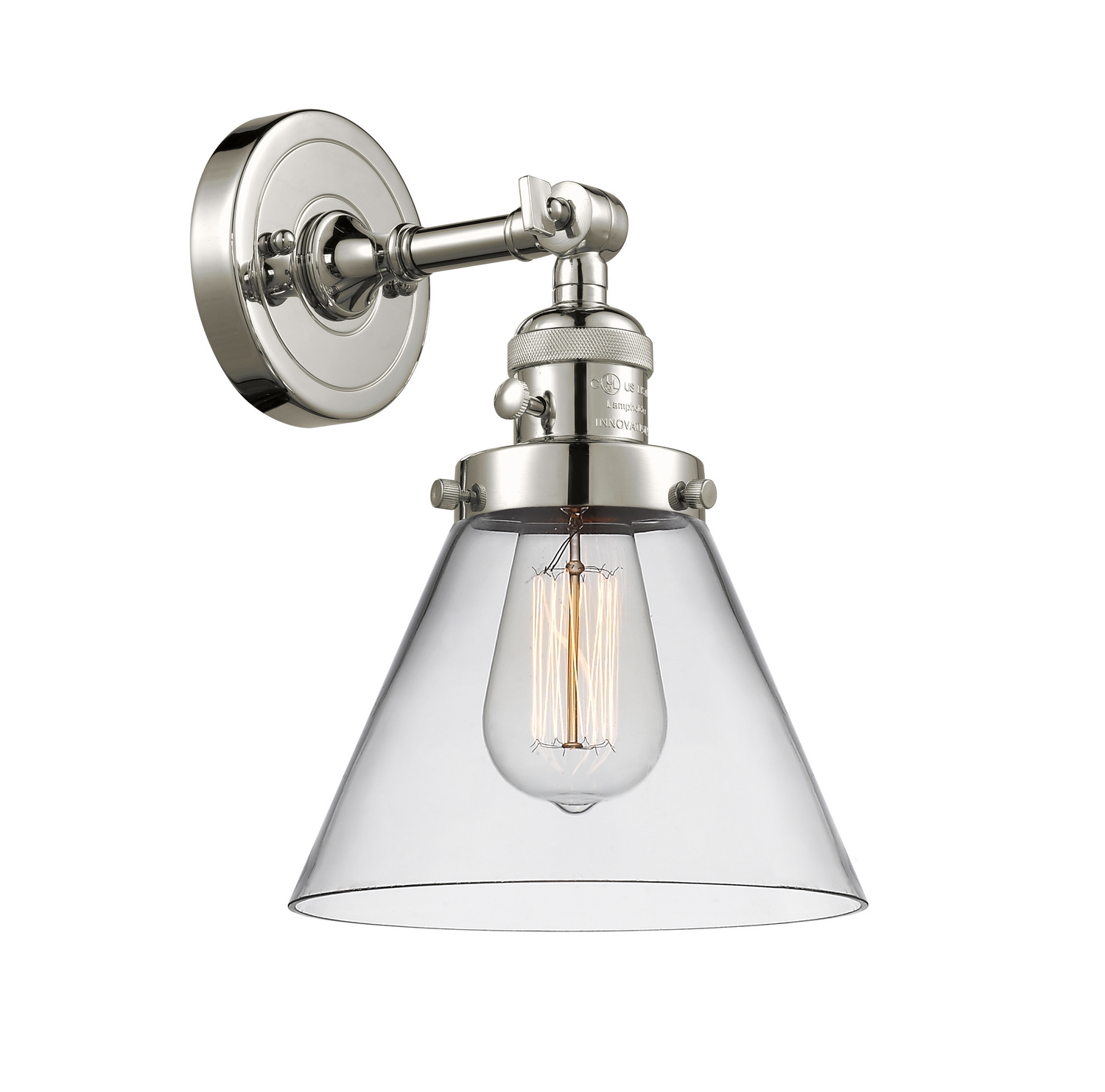 One Light Wall Sconce by Innovations - Franklin Restoration Collection, Polished Nickel Finish - 203SW-PN-G42