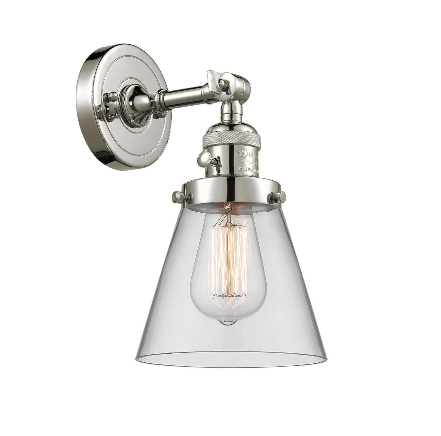 One Light Wall Sconce by Innovations - Franklin Restoration Collection, Polished Nickel Finish - 203SW-PN-G62