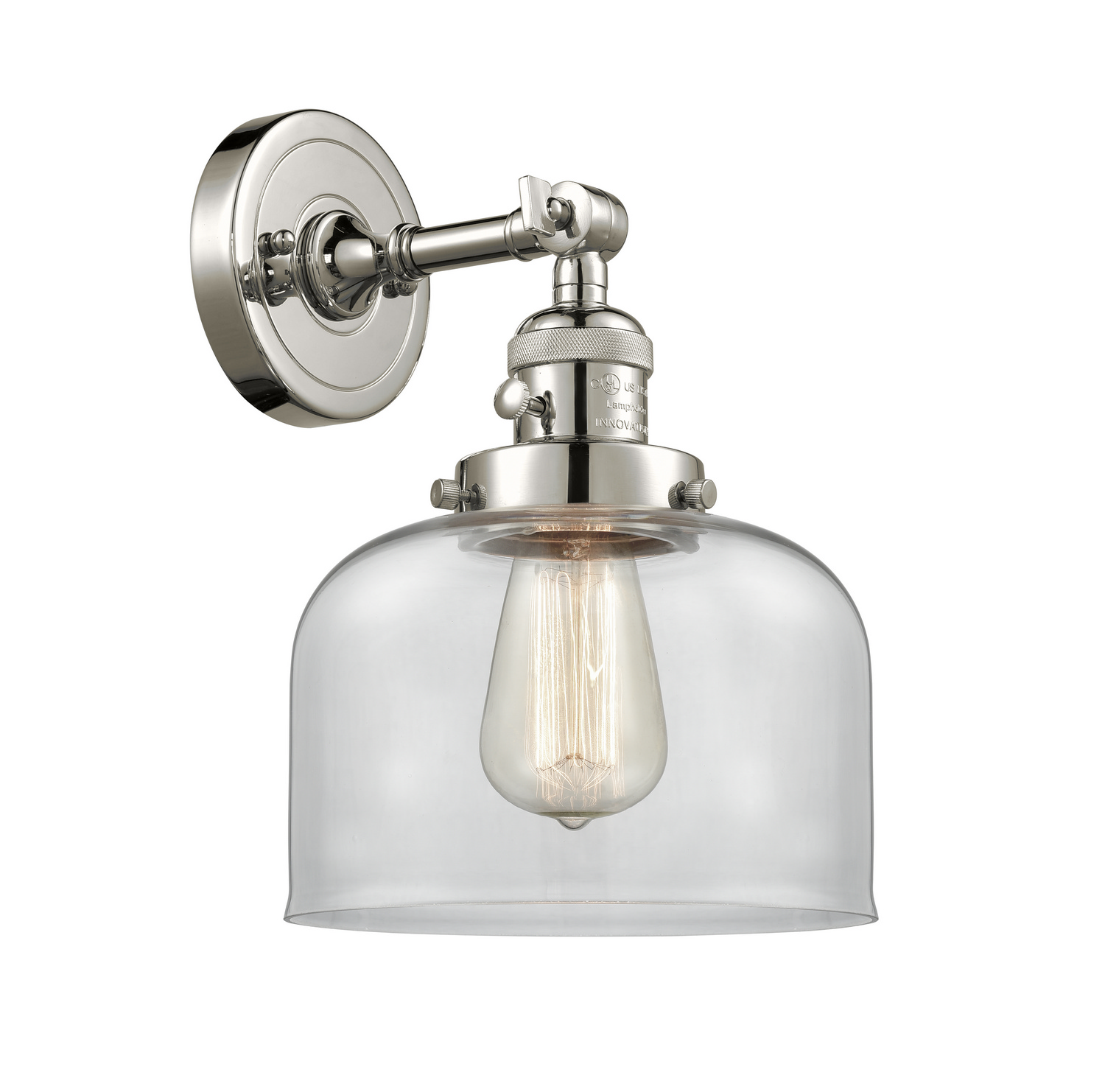 One Light Wall Sconce by Innovations - Franklin Restoration Collection, Polished Nickel Finish - 203SW-PN-G72
