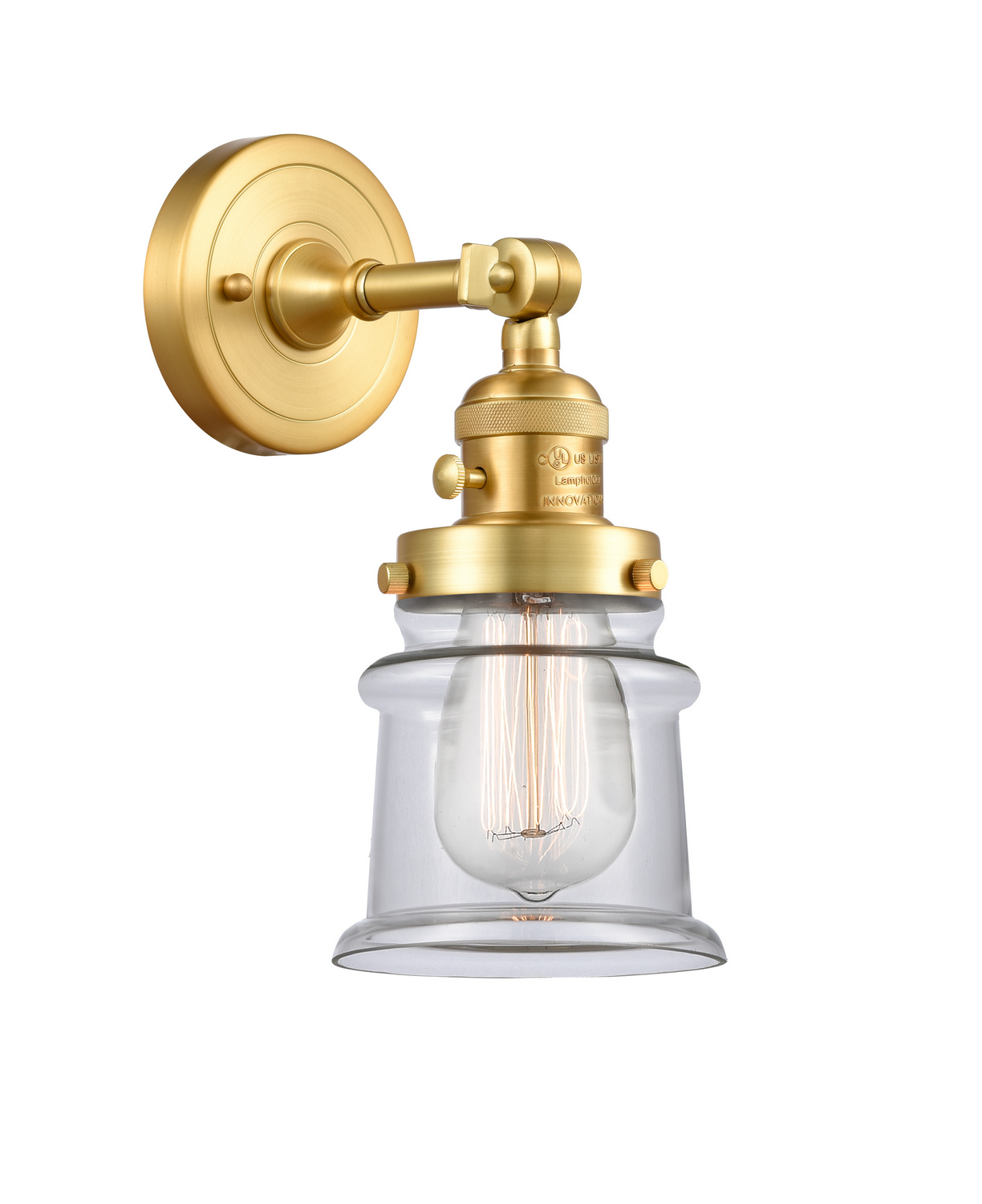 One Light Wall Sconce by Innovations - Franklin Restoration Collection, Satin Gold Finish - 203SW-SG-G182S