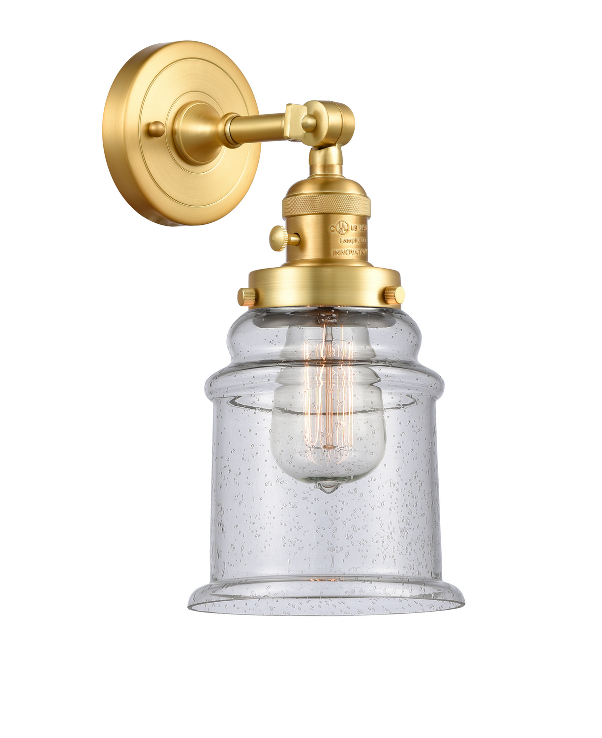 One Light Wall Sconce by Innovations - Franklin Restoration Collection, Satin Gold Finish - 203SW-SG-G184