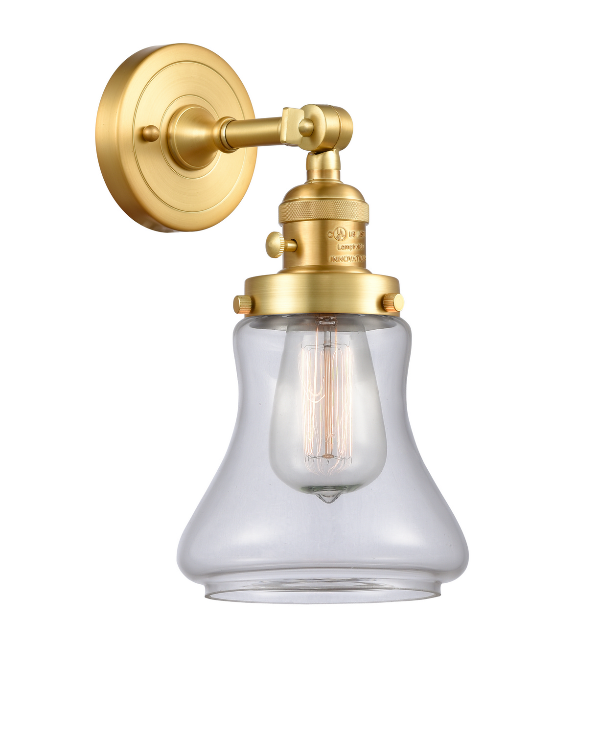 One Light Wall Sconce by Innovations - Franklin Restoration Collection, Satin Gold Finish - 203SW-SG-G192